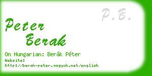 peter berak business card